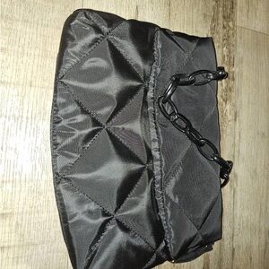 Chain Crossbody Square Bags Nylon Flap Tote Bag Capacity for Party Black